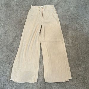 High waisted cotton pants